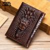 Vintage Men's Genuine Leather Crocodile-Embossed Wallet RFID Blocking Multi-Card Slots Photo Insert