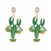 Vintage Lobster Earrings Creative Bohemian Dangle Earring Elegant Enamel Stud Earrings  Holiday