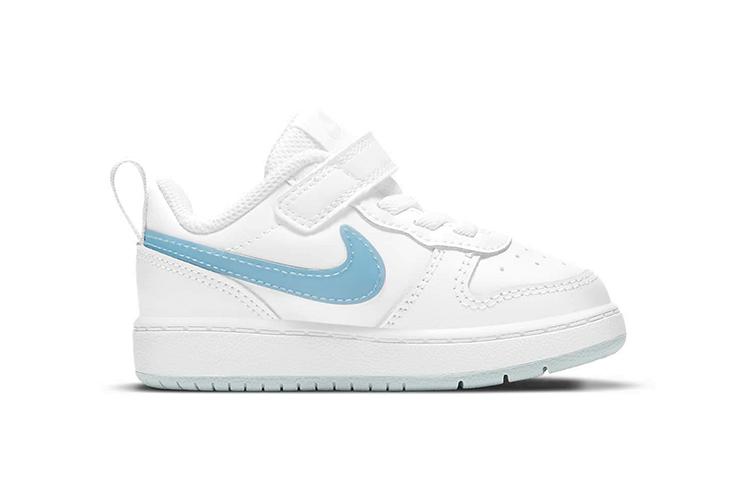 Nike Court Borough 2 MWH Slip Resistant Cushioning Abrasion Resistant Breathable Low top Toddler Shoes White Pink Blue DD3021-100