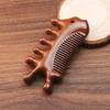 Round - Tooth Little Fish Massage Comb Sandalwood Head Massage Comb  for Stress Relief