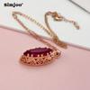 SIMJOO Geometric Tricolor  Rose Gold Color Fashion Necklace