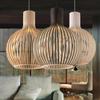 Modern Wood Pendant Light for Living Room Decoration Black Hanging Lamp Suspension Wooden Chandelier Lighting Fixtures