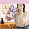 Baby Three Rabbit Plush Toy Shoulder Bag With Adjustable Strap Zipper Design