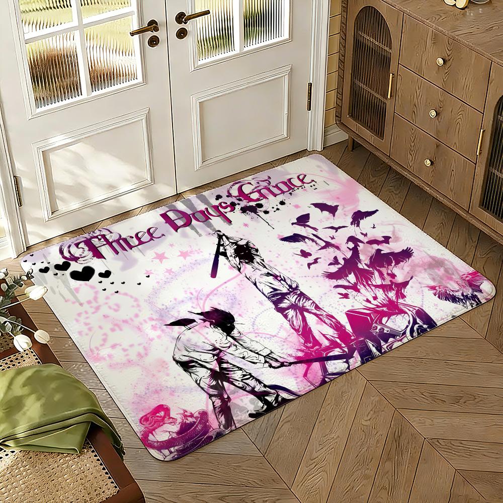 Three D-Days Grace Floor Mat Soft Thickened Absorbent Non-Slip Bedroom Living Room Door Mat Home Decor Flannel Rugs