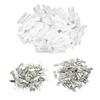 Spade Crimp Terminals Female Male 50Pcs/Each with 100Pcs Insulating Sleeves 2.8mm Silver