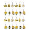 24pcs Daisy Bees Keychain Cartoon Cute Colorful Metal Keyring for Backpack Garment Bags Party