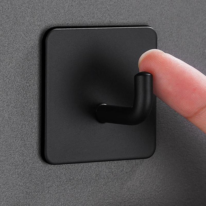 Крючки из нержавеющей стали без сверления, настенные подвесы, не оставляющие следов, крючки с сильным клеем, настенные полки, крючки для одежды за дверями ванной комнаты