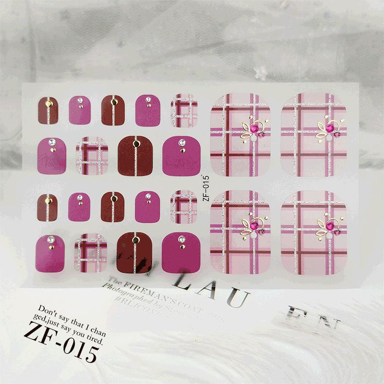 New Foot Stickers, Nail Art Stickers, Waterproof Onion Powder 5D Imitation Diamond Toenail Stickers