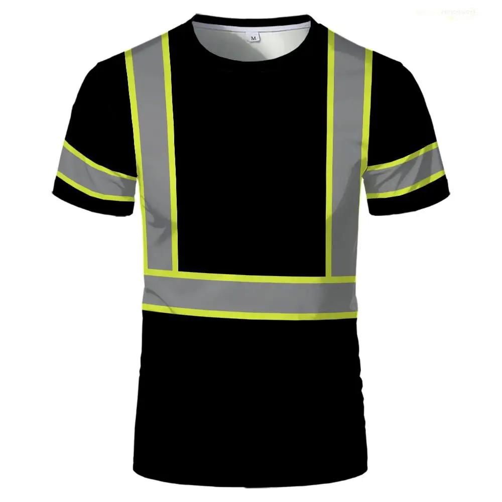 Высококачественные мужские футболки, защитная рабочая одежда, дышащая униформа с 3D-принтом, впитывающая пот, удобная футболка большого размера