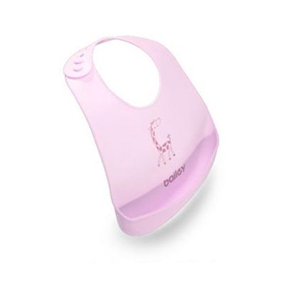 Силиконовый нагрудник для детского питания Bailey baby, розовый, 1 шт.