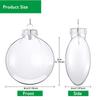 10X Clear Plastic Balls Oval Flat Christmas Baubles Fillable Xmas Tree Ornament