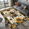 Ковер с пчелой и подсолнухом Традиционный цветочный садовый дизайн Рождественский ковер для гостиной Домашнее украшение