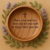 Wooden Prayer Bowl Farmhouse Rustic Handcrafted Bible Verses Faith Bowl Round Decorative Scripture Blessing