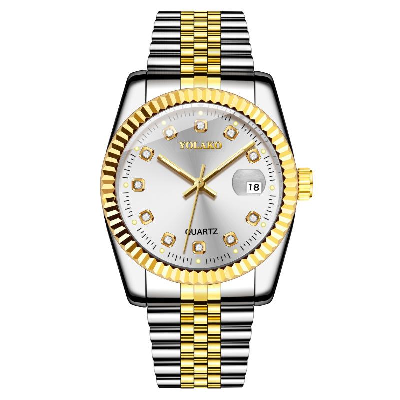 Rhinestone Calendar Mens Watches Business Quartz Watch Wristwatch