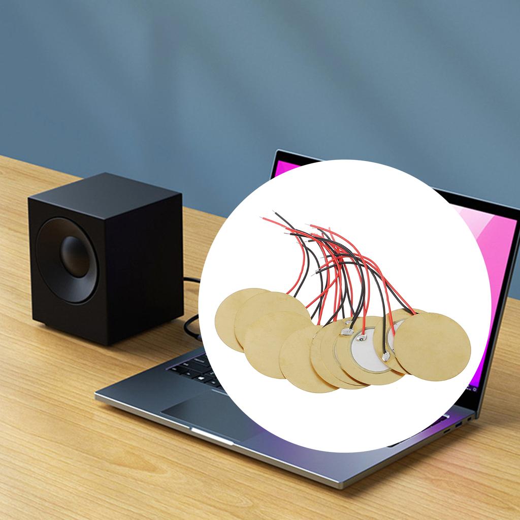 Высококачественный медный дисковый зуммер 12 мм улучшает ваше музыкальное впечатление Пьезозуммер Сенсорная пластина Паяные провода 10 штук