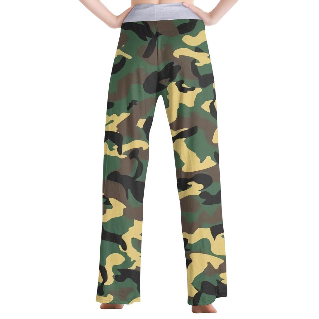 Женские модные повседневные удобные пижамные брюки с принтом и широкими штанинами на шнурке