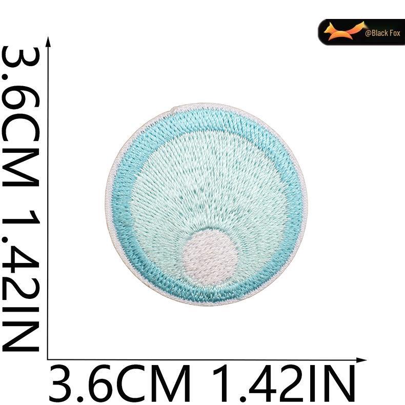 Black Fox Marine Life Cartoon Embroidered Patches for Children's Bags