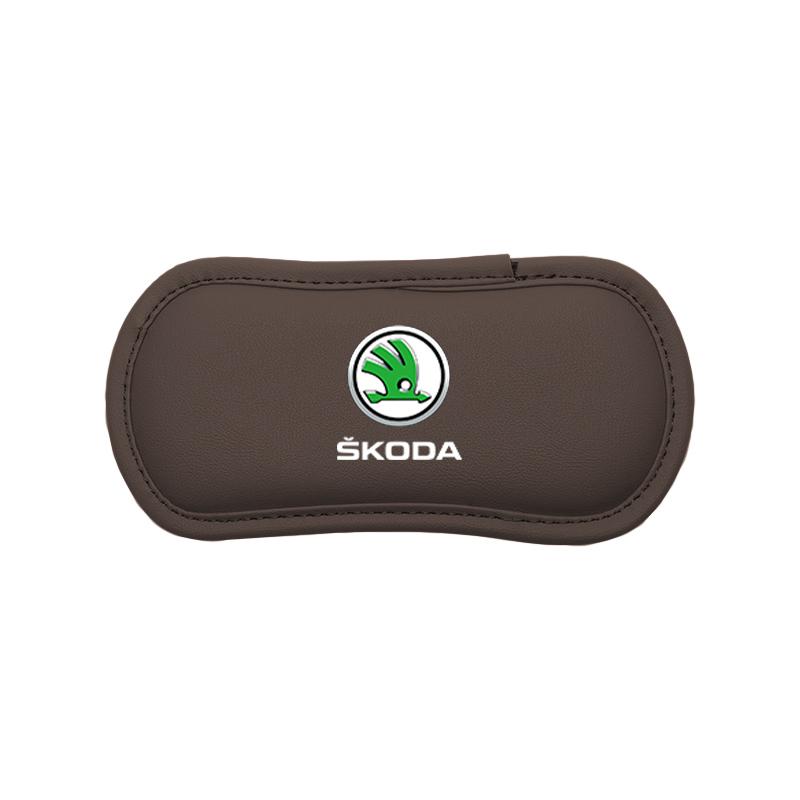 BTSN5 Car Interior Leg Knee Armrest Pad Leather Soft Cushion For Skoda Kylaq Elroq Kodiaq Octavia Enyaq Kamiq Scala Rapid Superb Karoq