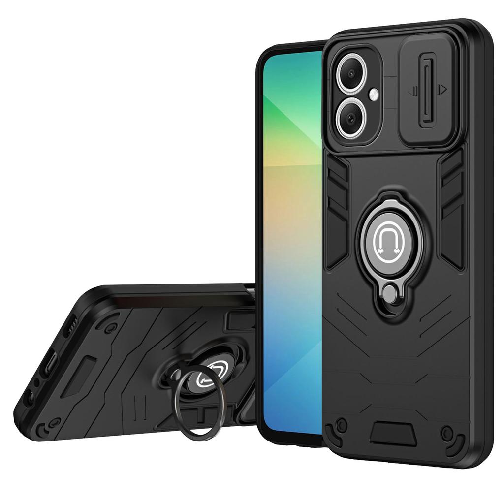 For Samsung Galaxy A06 5G Case Slide Camshield Kickstand PC+TPU Phone Cover