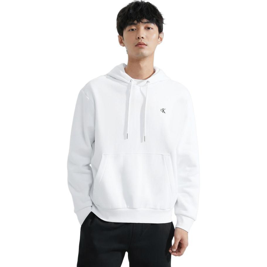 Calvin Klein Толстовка с капюшоном из флиса с вышитыми буквами Ck, мужская, цвет Moonlight-White 40QM431-YAA