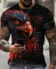 Fashion Eagle Men's T-Shirts Loose O-Neck Casual Tops Short Sleeve 3D Animal Printing Street T Shirt 6XL Big Size Tee