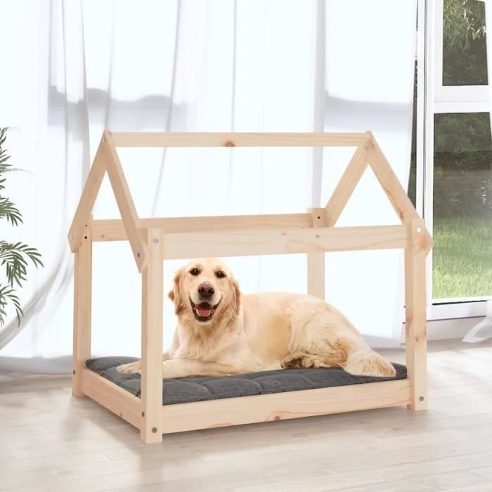 822207 vidaXL Dog Bed 81x60x70 Cm Solid Pine Wood