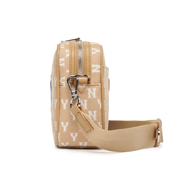 New MLB Monogram Collection Polyester Tofu Bag Combo Bag Camera Bag Shoulder Bag Unisex Khaki 3ACRM012N-50BGD