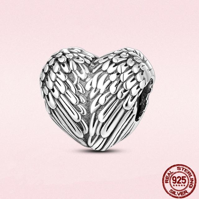 Круглые бусины в виде сердца из стерлингового серебра 925 пробы с изображением животных подходят для оригинального модного браслета-подвески DIY, модное серебро 925 пробы для изготовления ювелирных изделий
