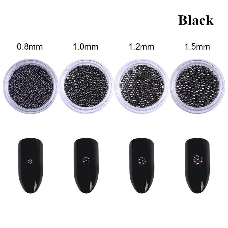 1 коробка 0,8 мм/1 мм/1,5 мм бусины из нержавеющей стали для дизайна ногтей, разные размеры D, украшение для дизайна ногтей