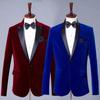 Men's Velvet Suit for Casual, Performance, or Business - Wine Red & Royal Blue
