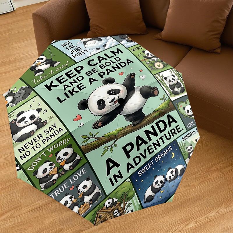 1PC Panda Adventure Umbrella-8-Rib Reinforced Portable Folding Travel Suitable for All Seasons Outdoor Daily Use Is an Ideal Choice -K0362