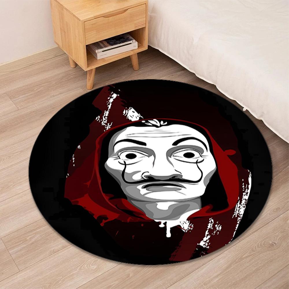 La Casa De Papel Printed Round Rug Carpet Chair Rug Area Rug Entryway Doormats,for Office Chair Living Room Bedroom Kitchen Room.
