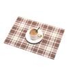 4pcs/set Plaid Placemats Set 45x30cm PVC Non-Slip Heat Insulating Table Mats Rectangular Table Mats Coasters Desktop Decoration