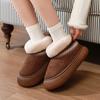 Женские зимние ботинки для снега с подкладкой из искусственного меха, тапочки, удобная пушистая домашняя обувь для отдыха на открытом воздухе, нескользящая платформа, теплые ботильоны для женщин