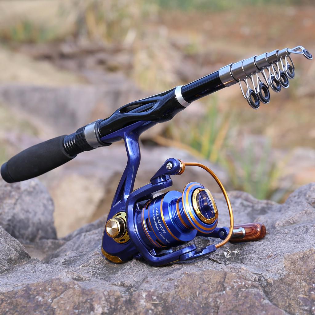 Sougayilang Spinning Fishing Rod Reel 1.0m 1.5m Fiber Ultralight Spinning Fishing Pole GR 5.2:1 13BB Spinning Fishing Wheel Full Metal Fishing Combo