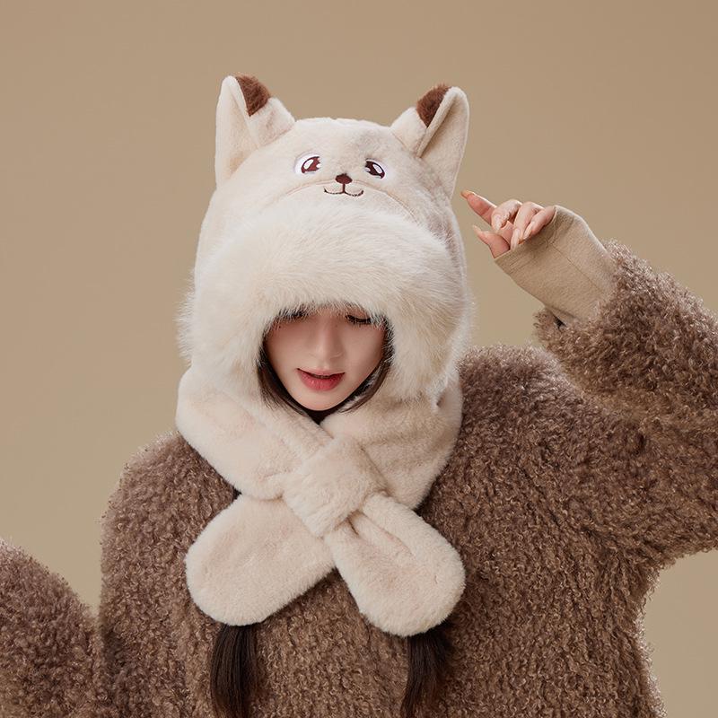 Zootopia Nick Fox Windproof Snood: Winter Cartoon Warm Hat & Ear Muffs Combo