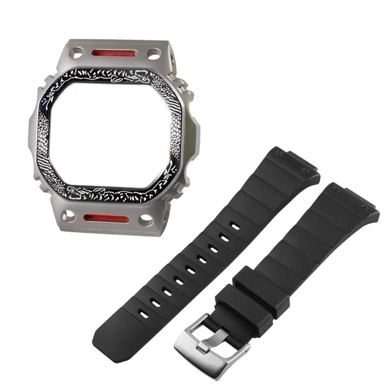 Для Casio Маленький Квадратный Серии GW-M5610DW5600 Модифицированный Тигровый Каменный Узор Рельефный Механический Металлический Корпус Ремешок Часы Модные Аксессуары