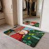 MONKEY CARTOON C-Curious GeorgeS Floor Mat Flannel Door Mat Non-Slip Absorbent Washable Indoor Home Rug