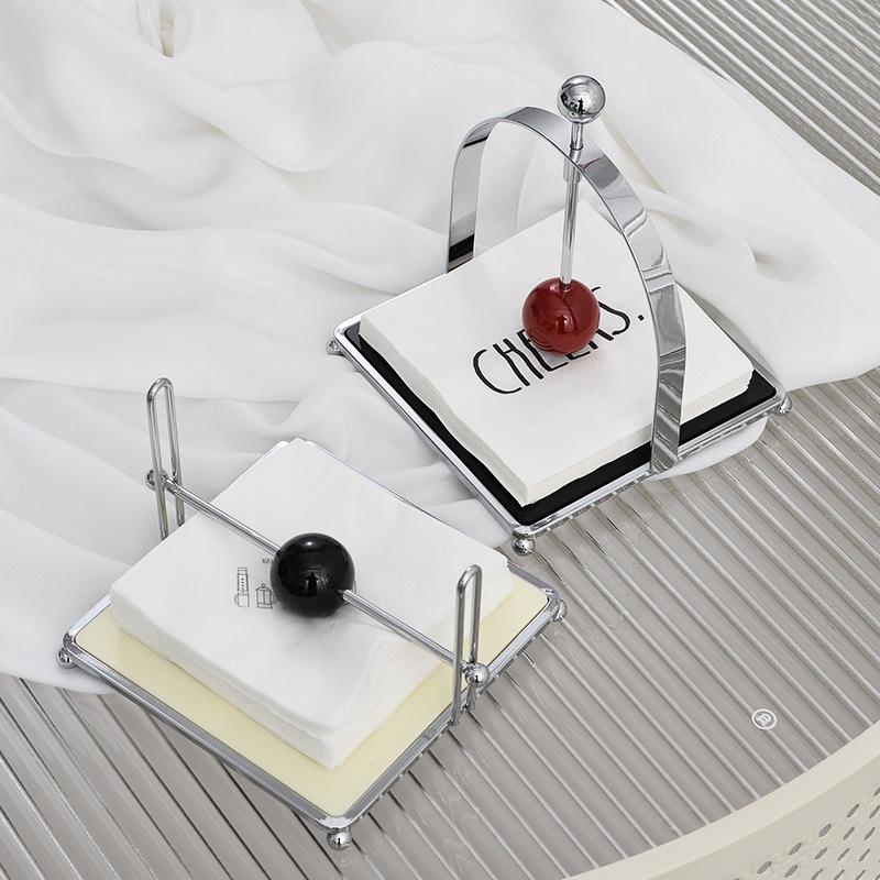 Luxury Mid-Century Silver Tissue Holder for Restaurants & Hotels
