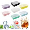 Freezer Ice Tray 6 Deep Grids Thick Leakproof with Transparent Lid Food Grade Reusable Non-sticky Easy Demoulding Widened Bottom Ice Cube Maker Fridge