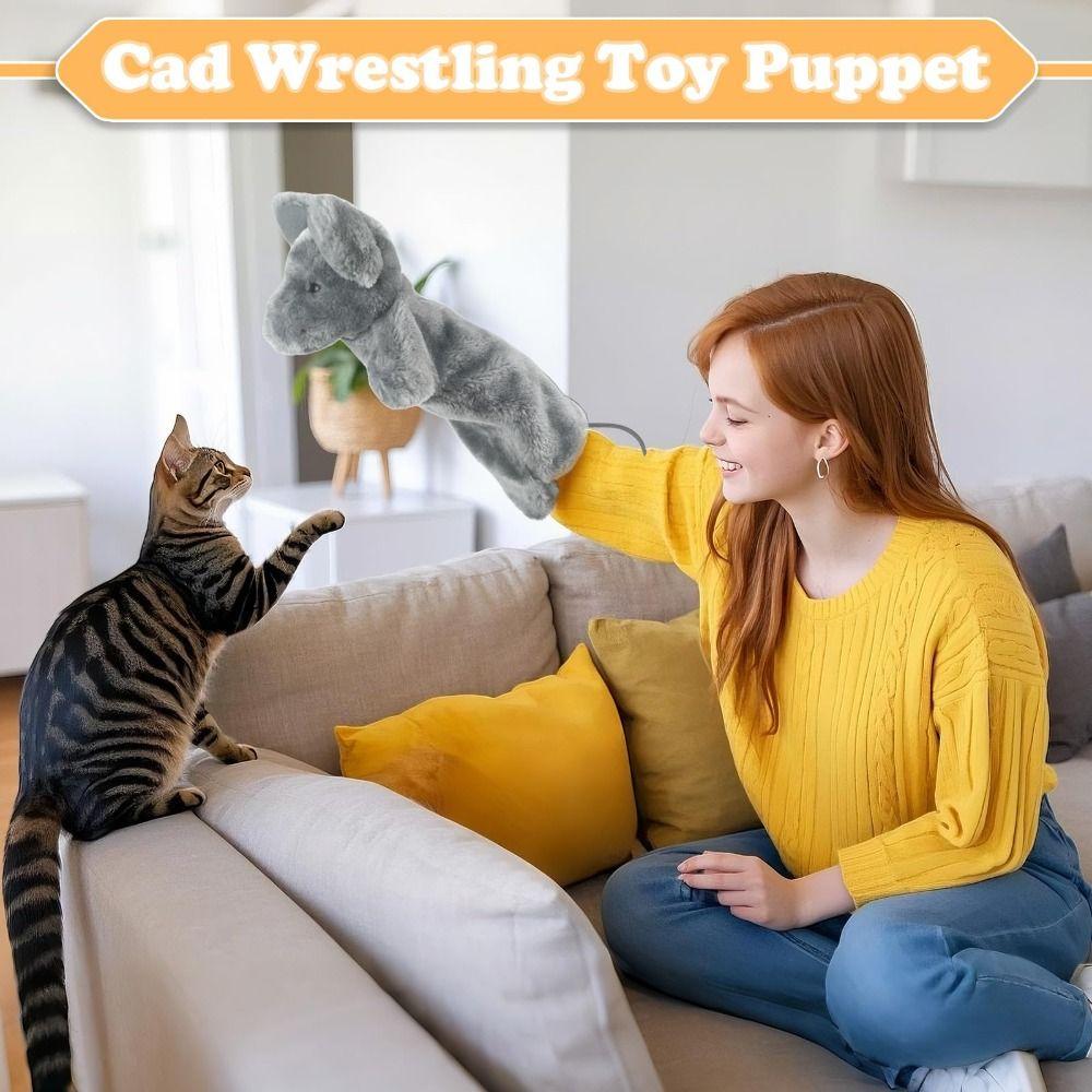 Веселая игра Интерактивная перчатка Игрушки для кошек Плюшевая перчатка для борьбы с кошкой Ручные куклы Для дома