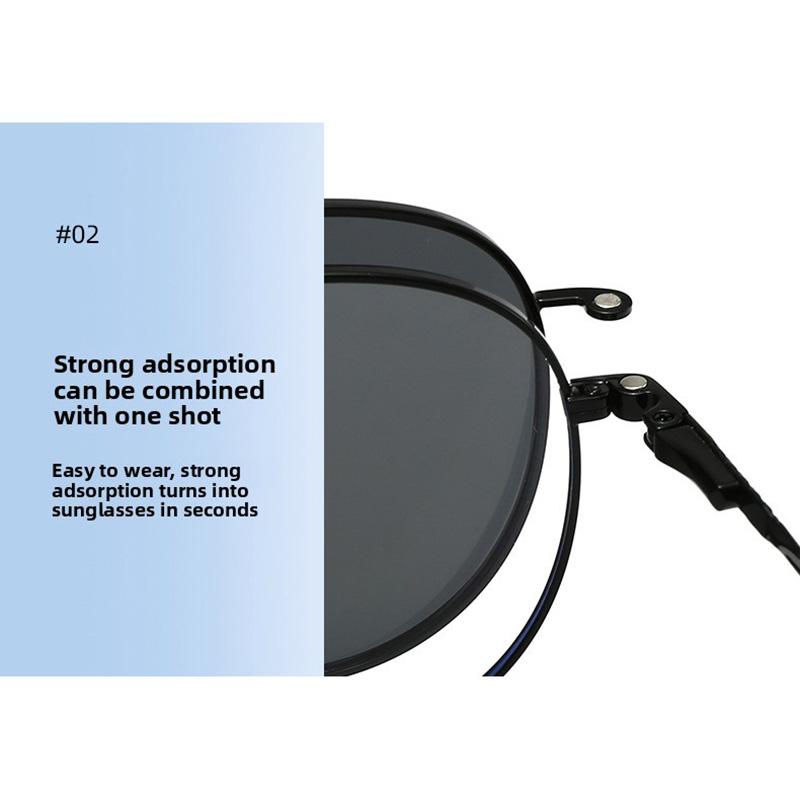 Магнитный чехол 3 в 1 для очков, Универсальные очки для близорукости, Эллиптическая оправа, Поляризационные солнцезащитные очки, Солнцезащитные очки-клипсы два в одном