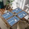 Snowman Snowflake Winter Placemats Set Seasonal Christmas Linen Table Mats Set 12x18 Inch Holiday Table Mats Kitchen Decor