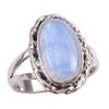Подарочное кольцо из натурального радужного лунного камня ручной работы из твердого серебра 925 пробы S.6 H8w38