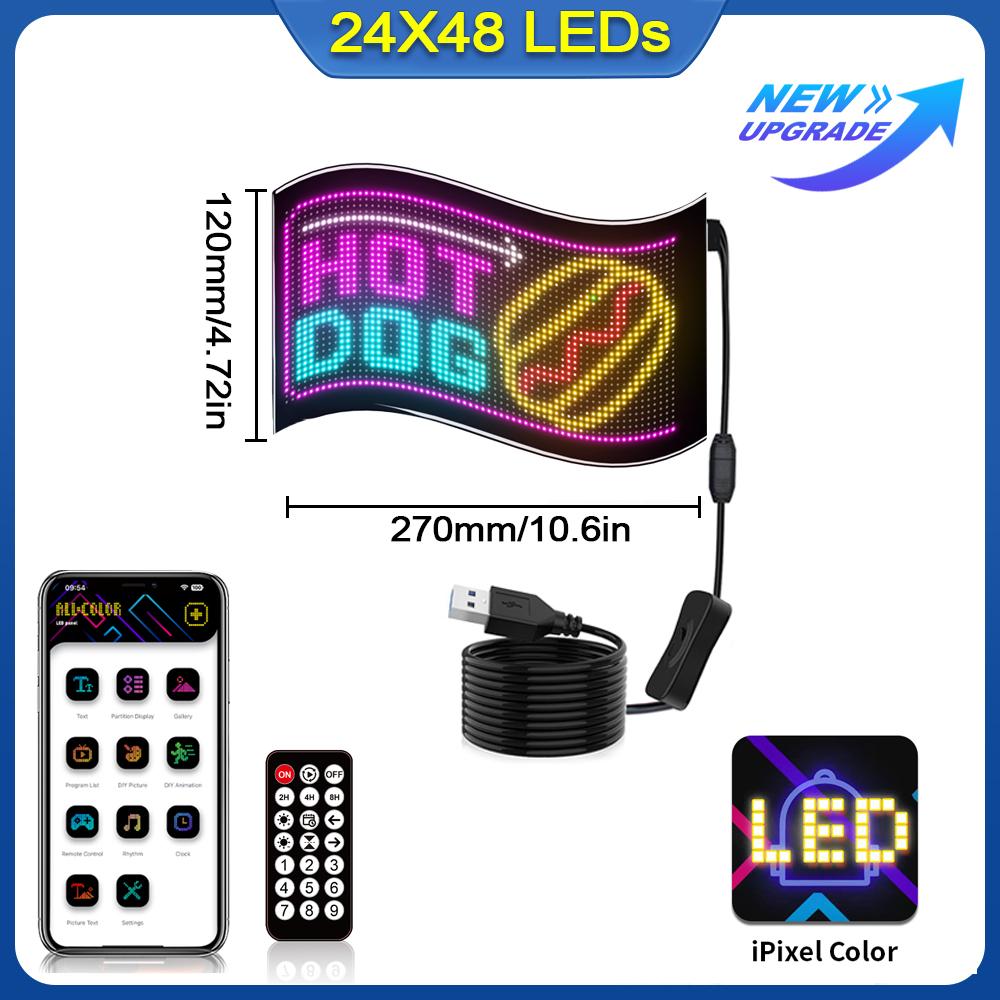 Программируемая светодиодная матричная панель, гибкий экран, отображение анимации, бегущая строка, управление через приложение для магазина, бара, вечеринки
