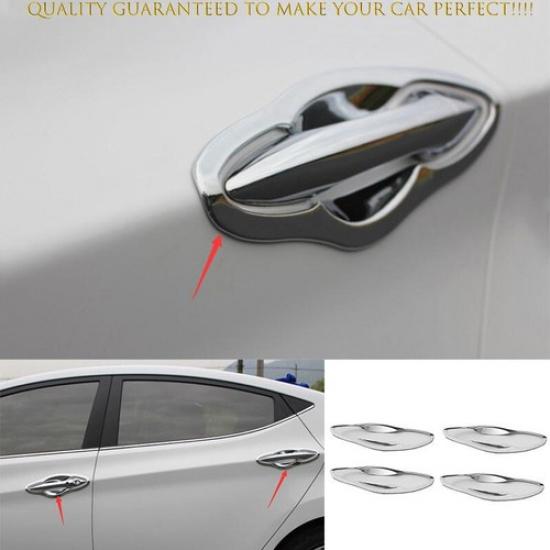 Для Hyundai Elantra 2011-2016 Хром Глянцевый Наружная Накладка на Ручку Двери Чаша 4 шт.