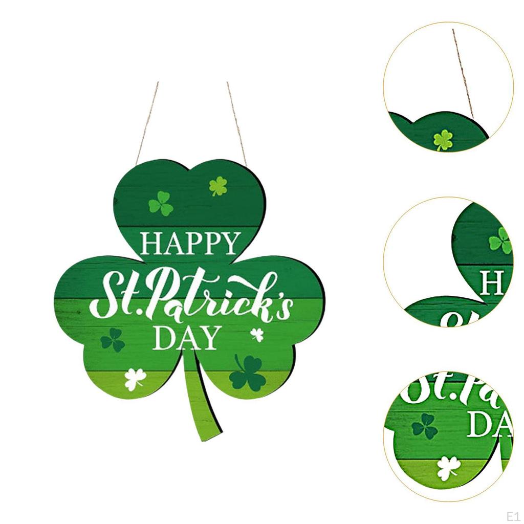 ST. Украшение ко Дню Святого Патрика, деревянное украшение с зеленым клевером, декор входной двери для домашнего фона