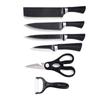 Knife Set Black Knife Six-piece Set Tie Pattern Non-stick Knife Stainless Steel Wave Pattern Knife