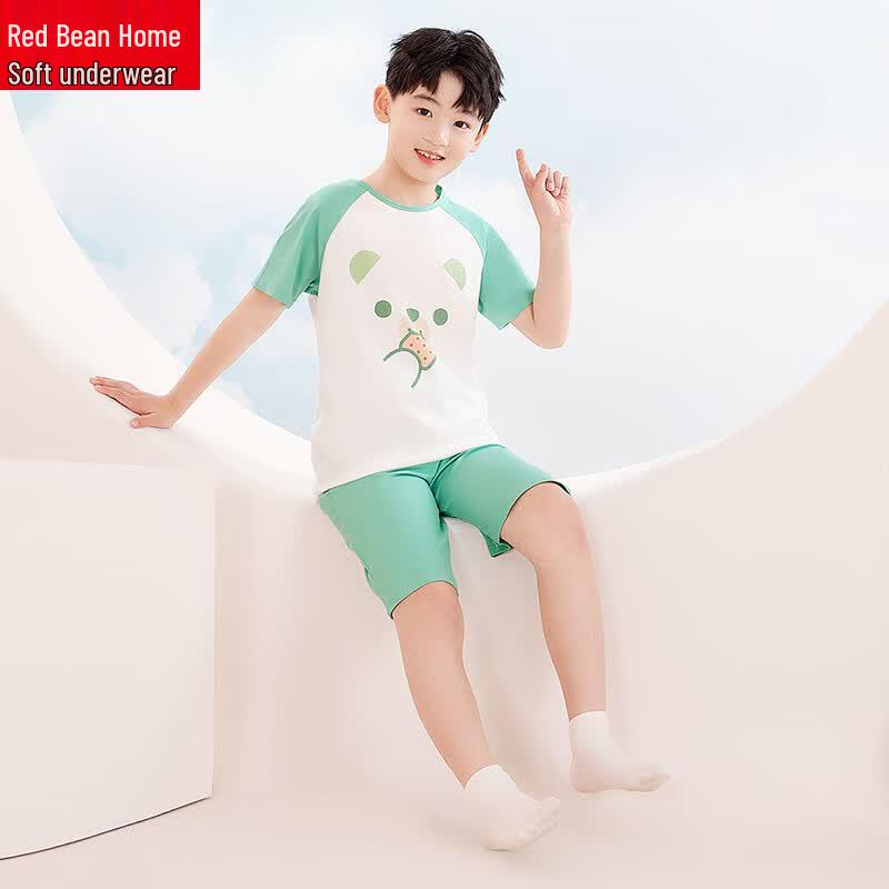 Hodohome Kids' Summer Pure Cotton Pajama Set