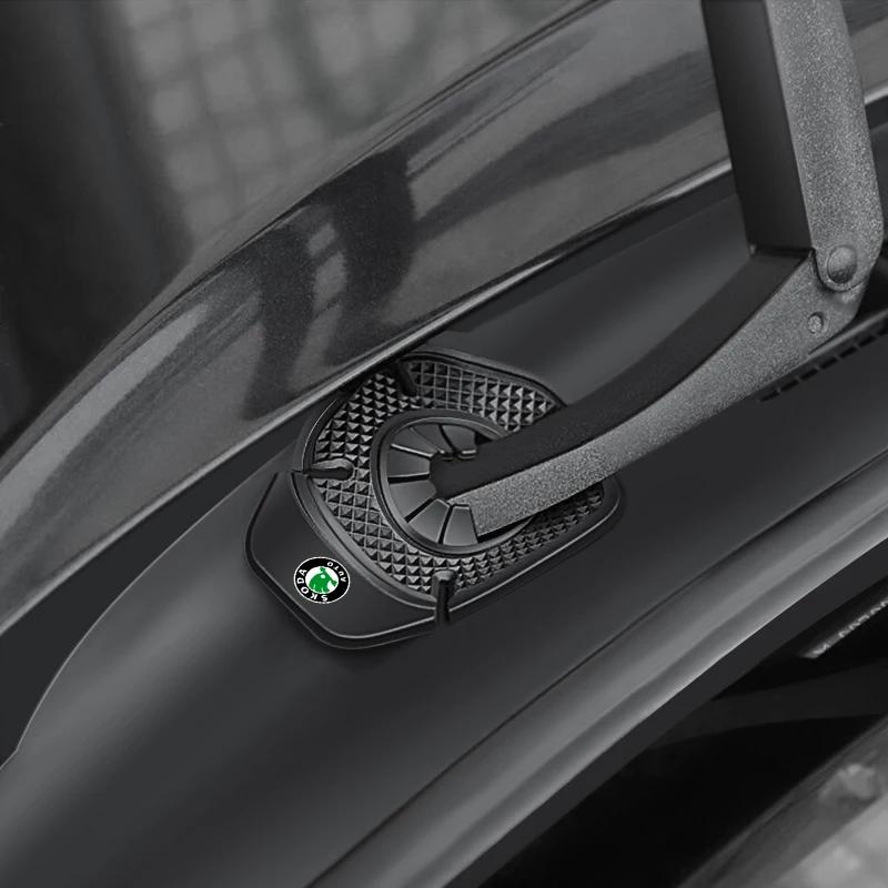 VJR1 2pc Car Windshield Wiper Arm Hole Protection Cover Protection Pad Silicone Dust Cover For SKODA Fabia1 2 Karoq Kodiaq Yeti Rapid